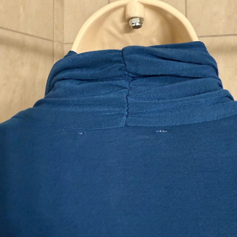 WORN ONCE Philosophy faux shawl collar blue duster sweater with pockets, size L - Picture 4 of 7